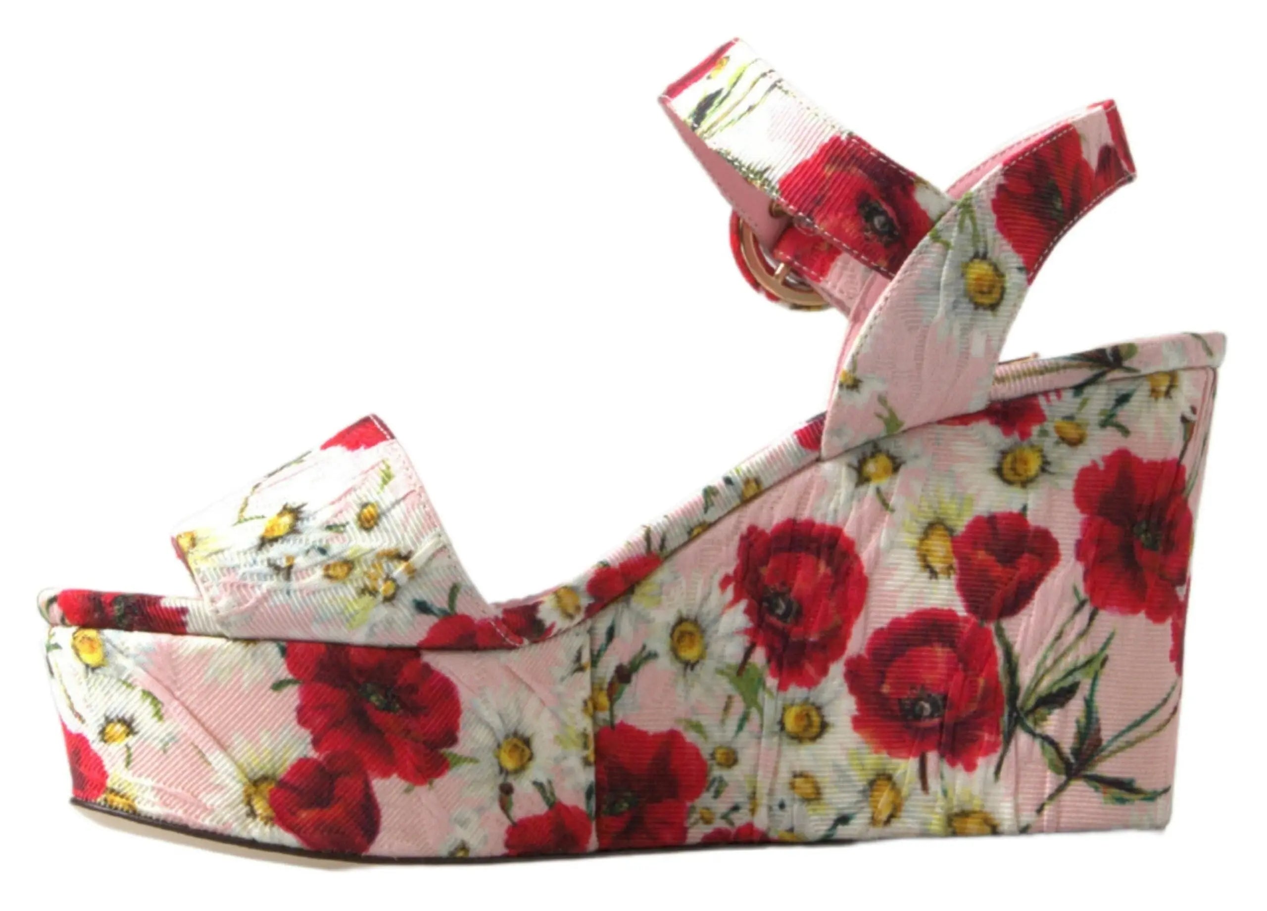 Multicolor floral print Wedges Floral Ankle Strap Sandals Dolce & Gabbana