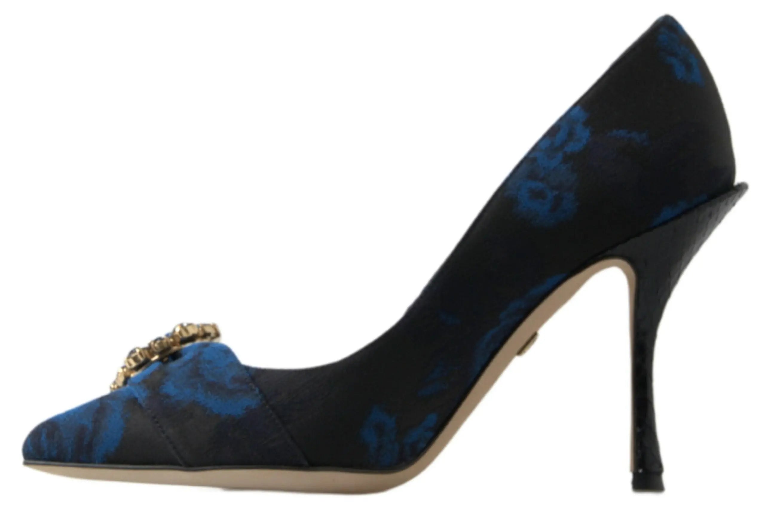 Blue Floral Ayers Crystal Pumps Shoes Dolce & Gabbana