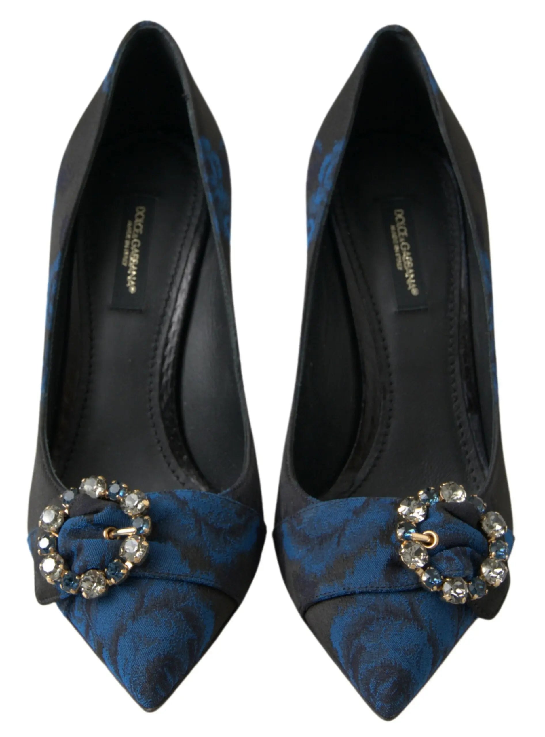 Blue Floral Ayers Crystal Pumps Shoes Dolce & Gabbana