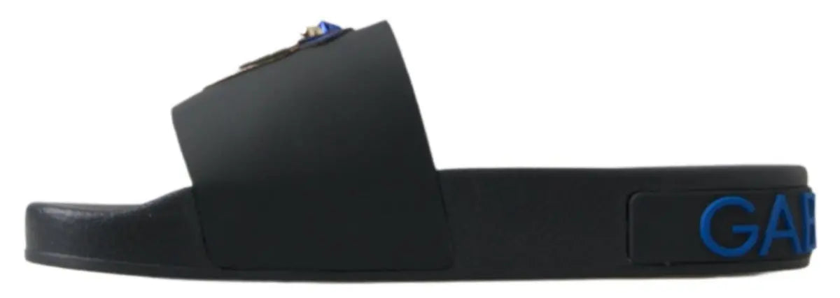 Black Slides Sandals Beach Saint Barth Shoes Dolce & Gabbana