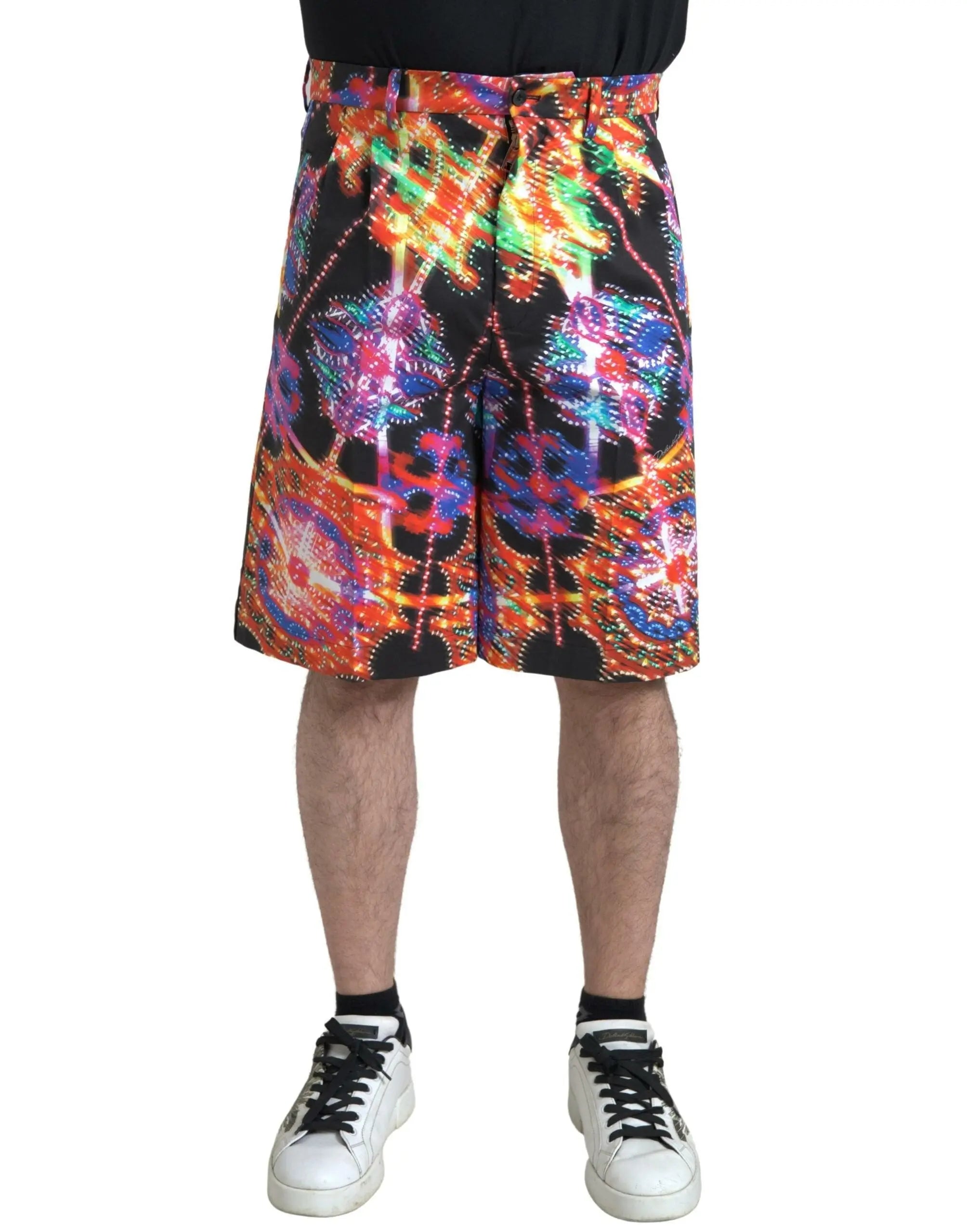 Multicolor Printed Cotton Men Bermuda Shorts Dolce & Gabbana
