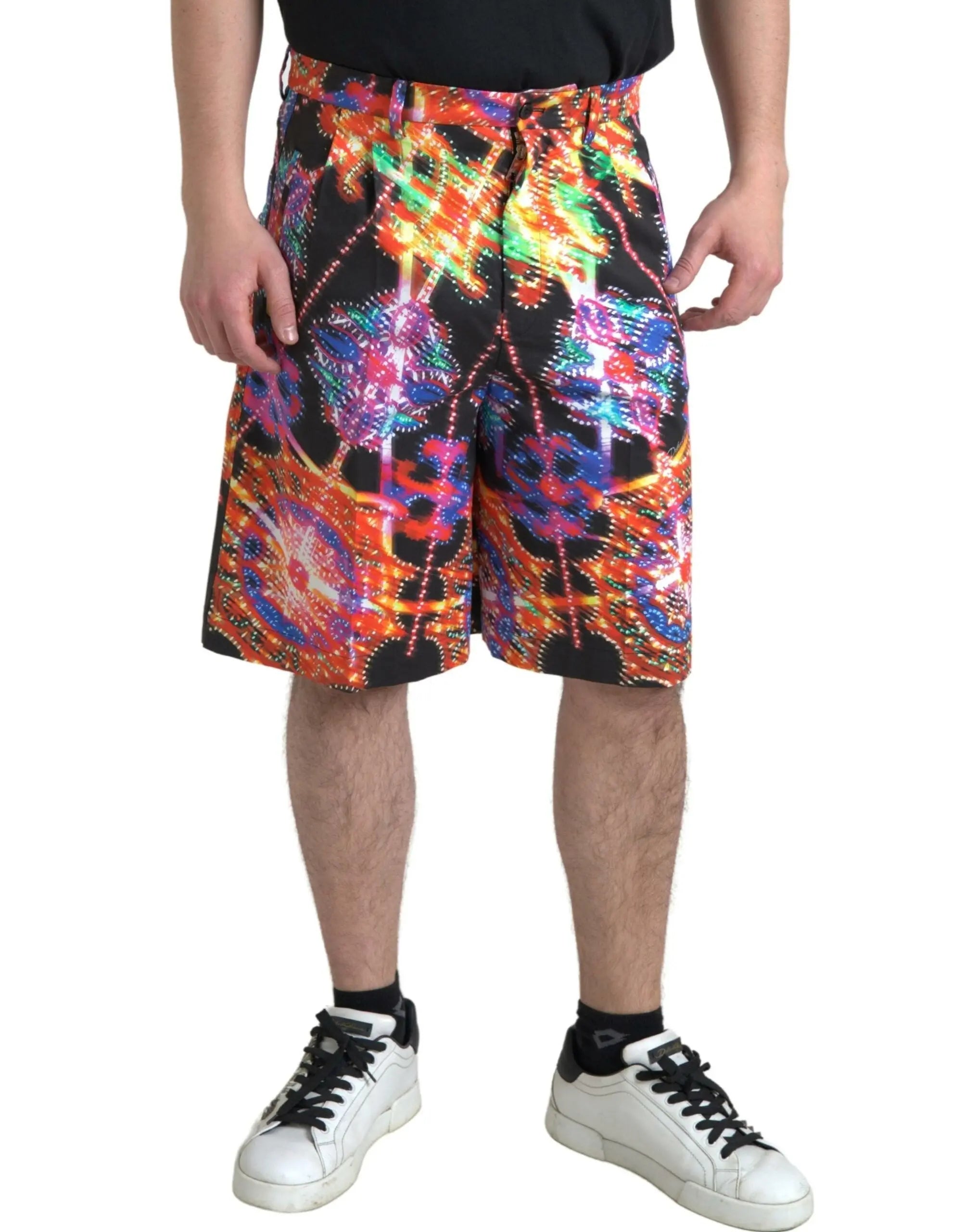 Multicolor Printed Cotton Men Bermuda Shorts Dolce & Gabbana