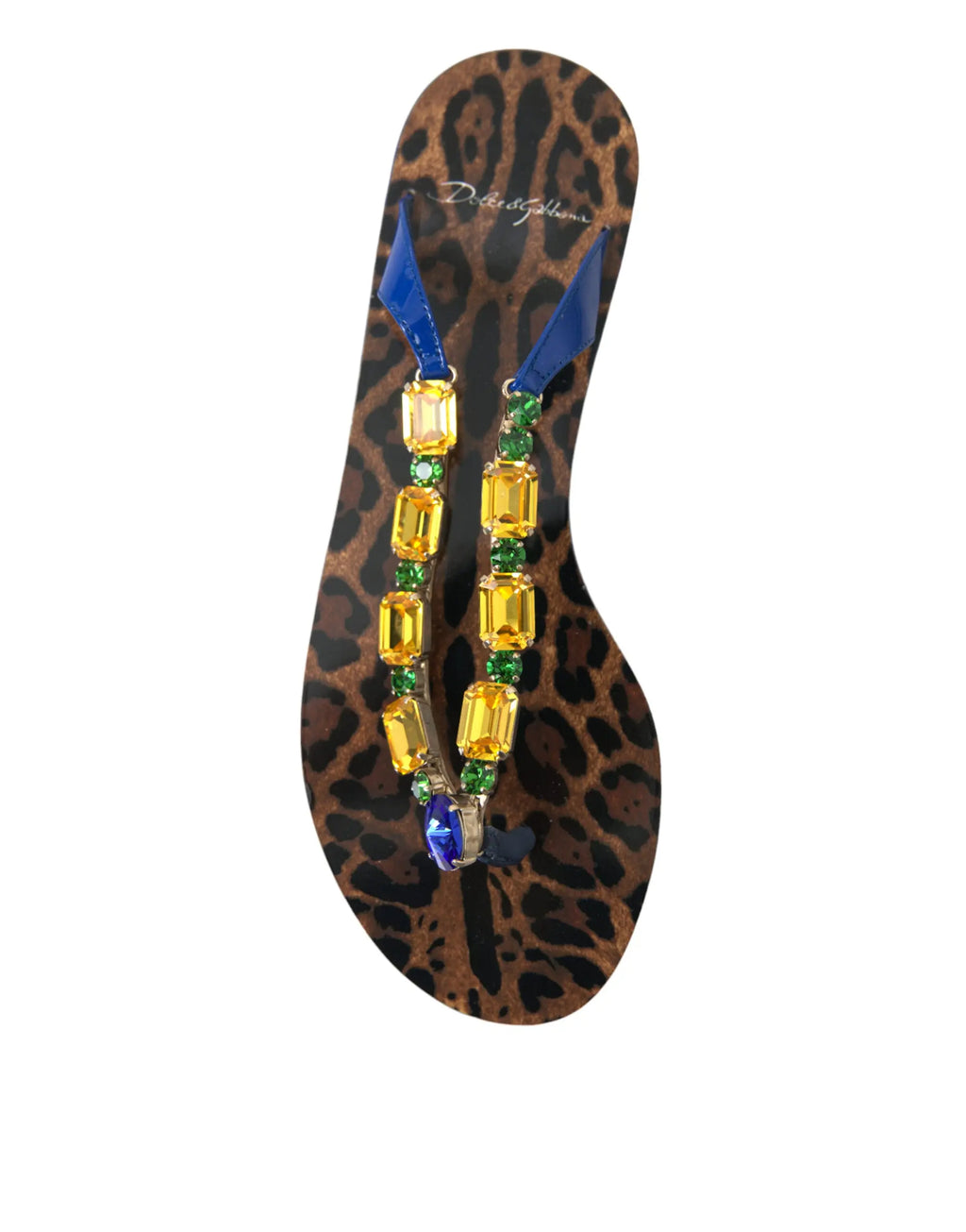 Blue Crystals Flats Sandals Beachwear Shoes Dolce & Gabbana