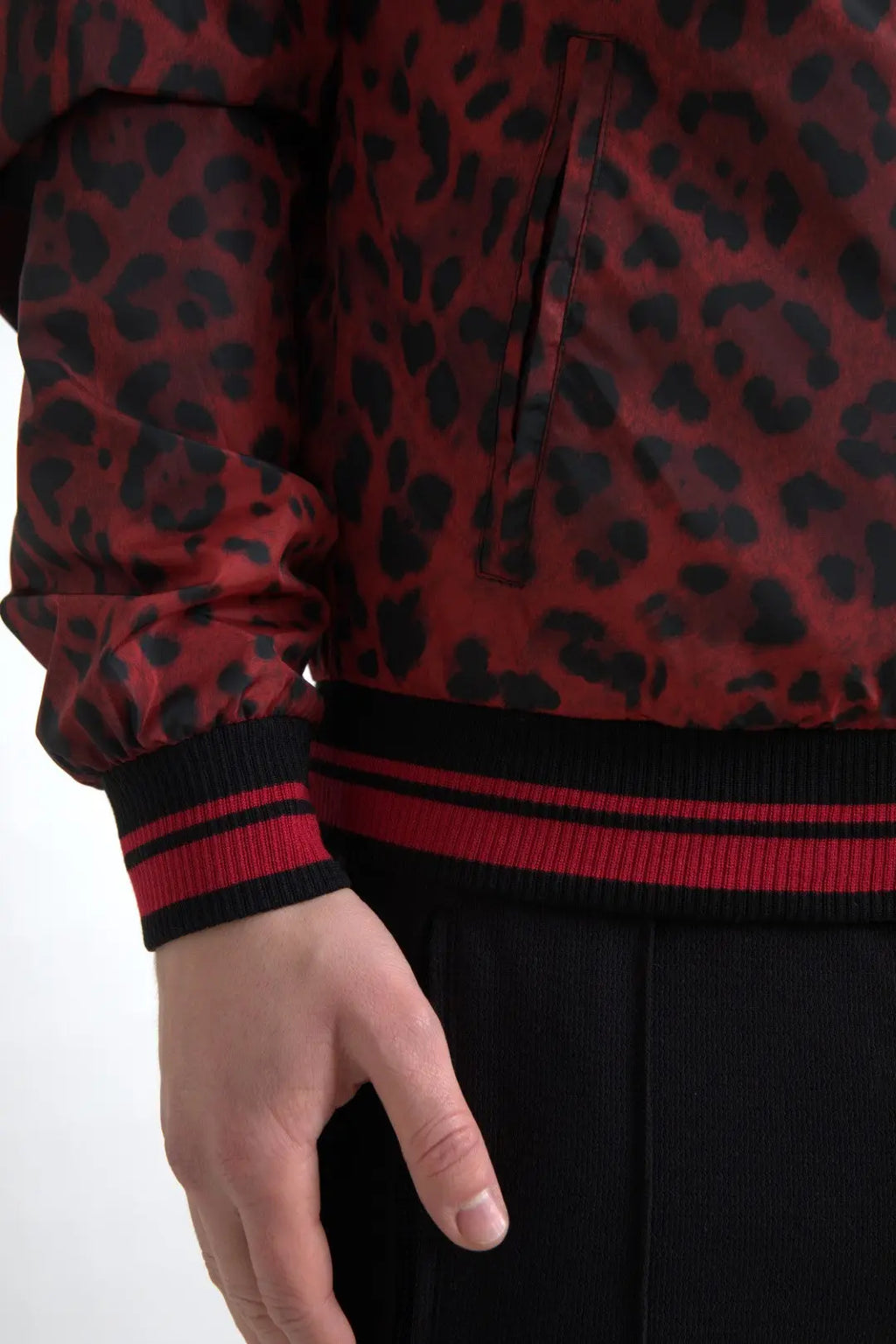 Red Leopard Bomber Short Coat Jacket Dolce & Gabbana