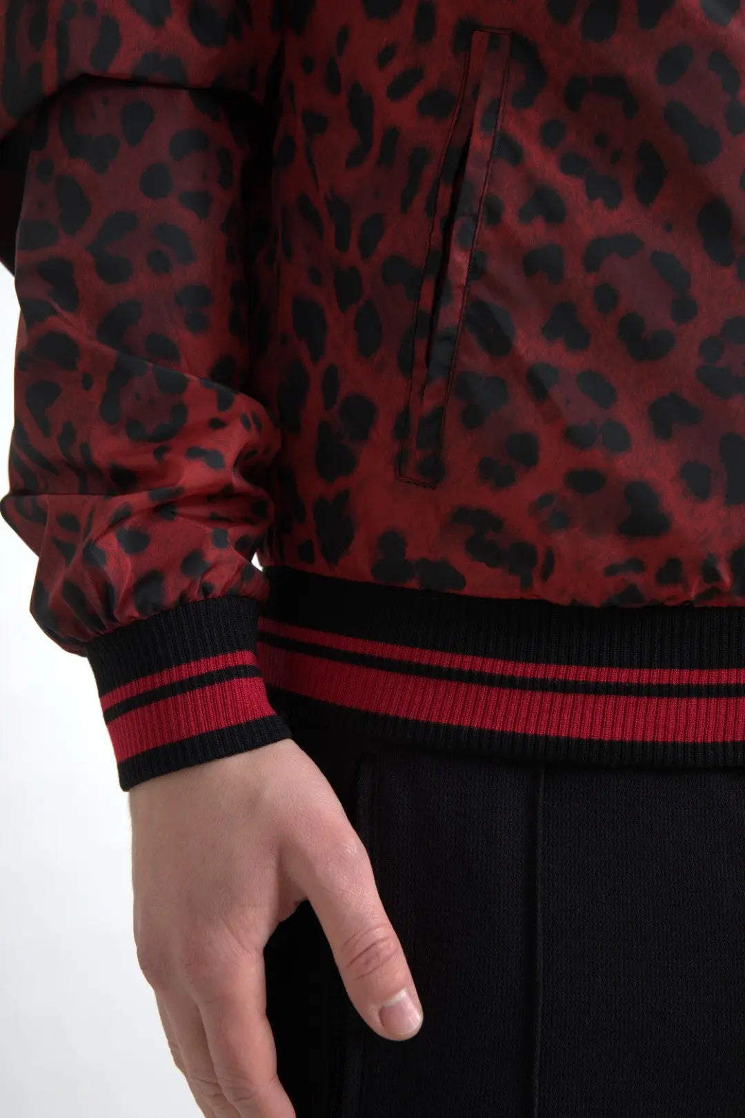 Red Leopard Bomber Short Coat Jacket Dolce & Gabbana