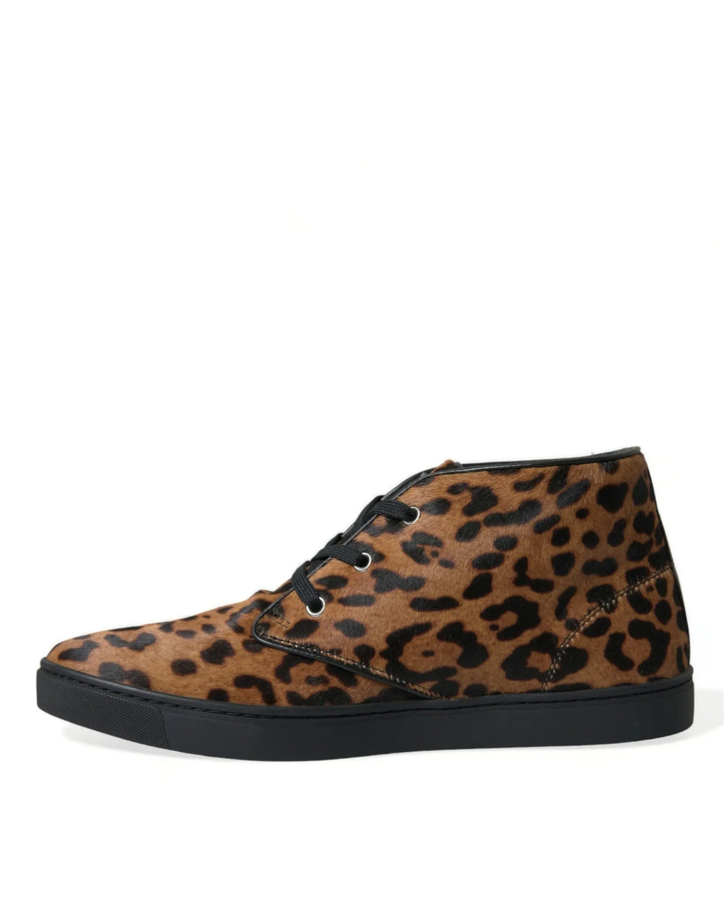 Brown Leopard Pony Hair Leather Sneakers Shoes Dolce & Gabbana