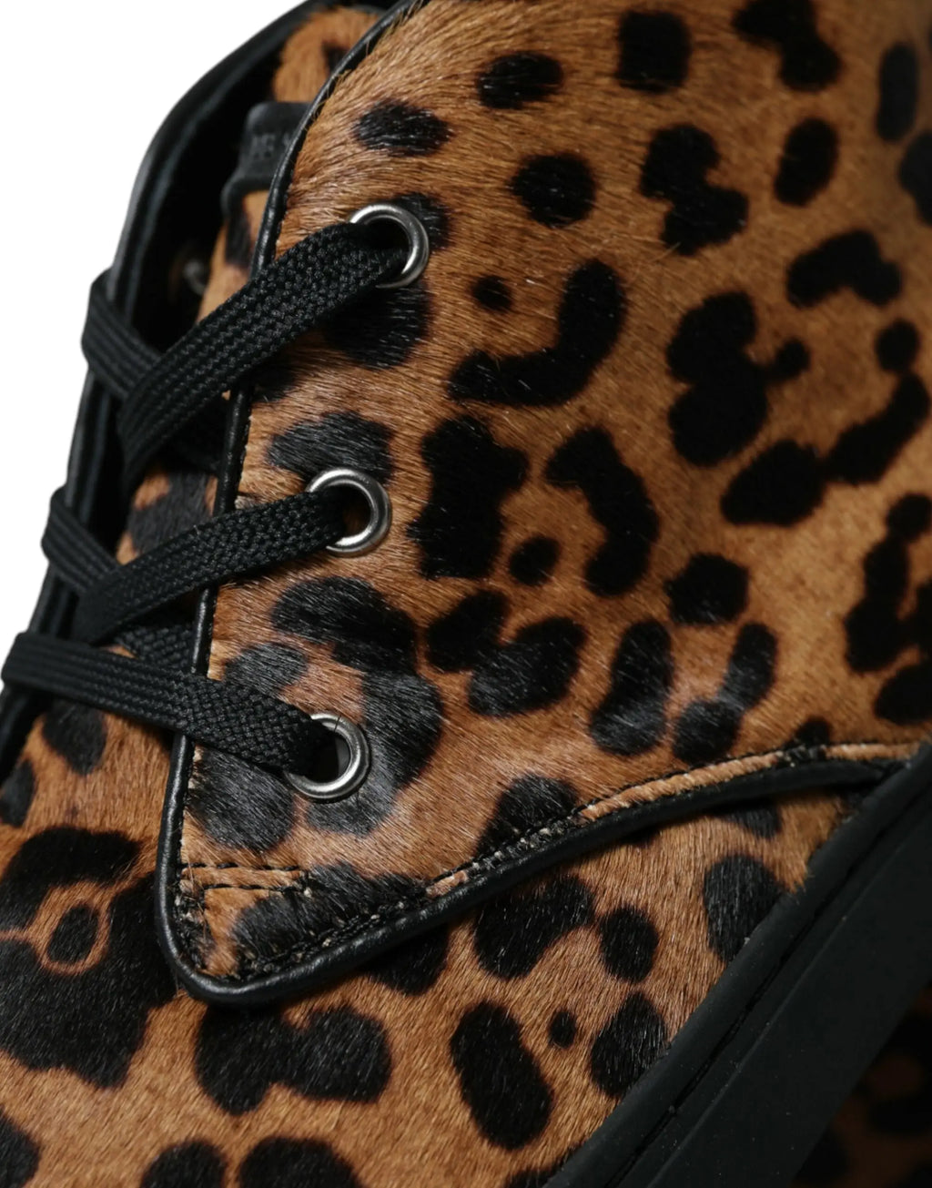 Brown Leopard Pony Hair Leather Sneakers Shoes Dolce & Gabbana