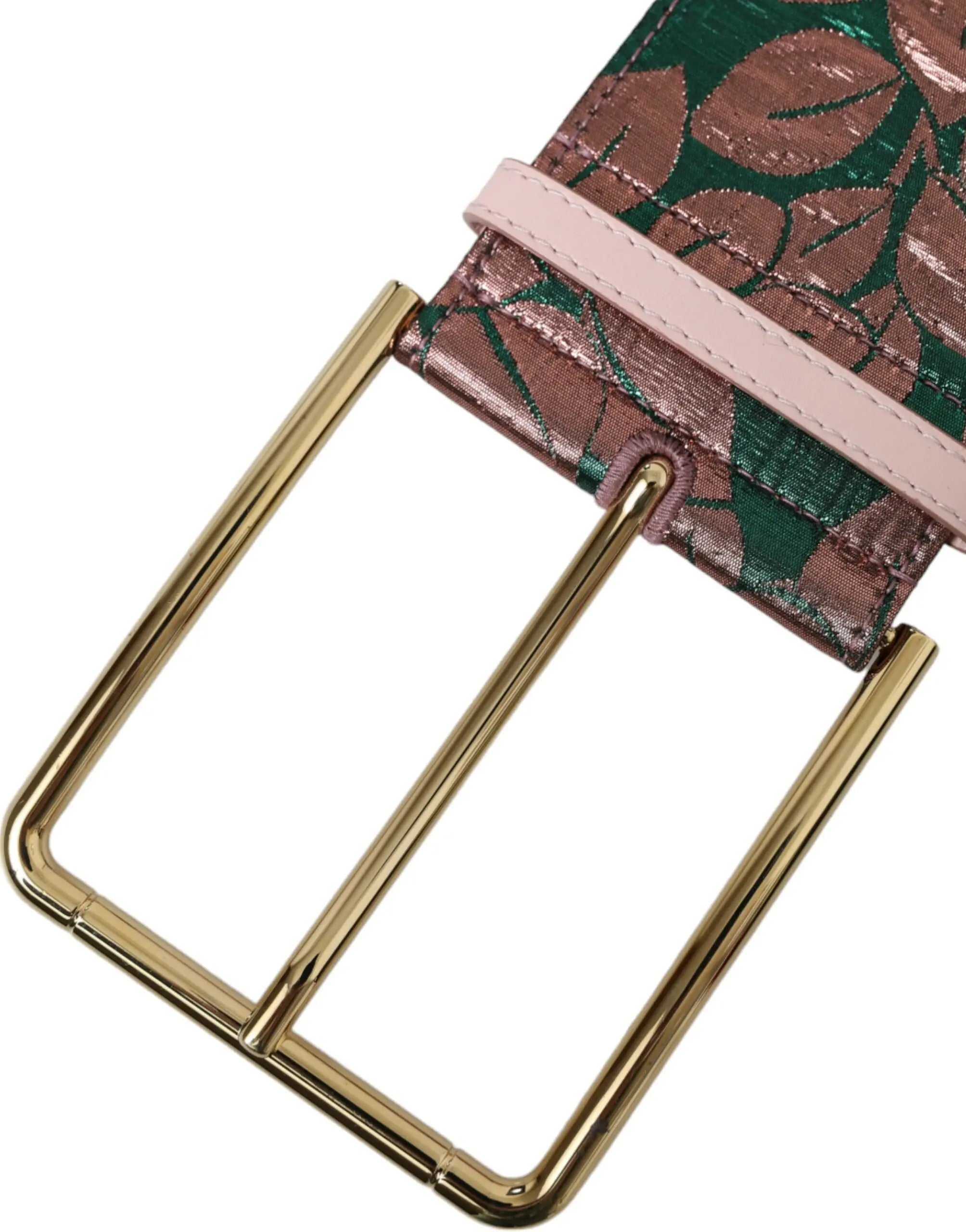 Multicolor Floral Jacquard Lurex Gold Buckle Belt Dolce & Gabbana