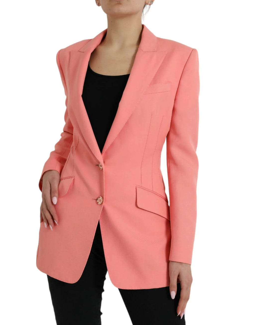 Pink Polyester Single Breasted Blazer Jacket Dolce & Gabbana
