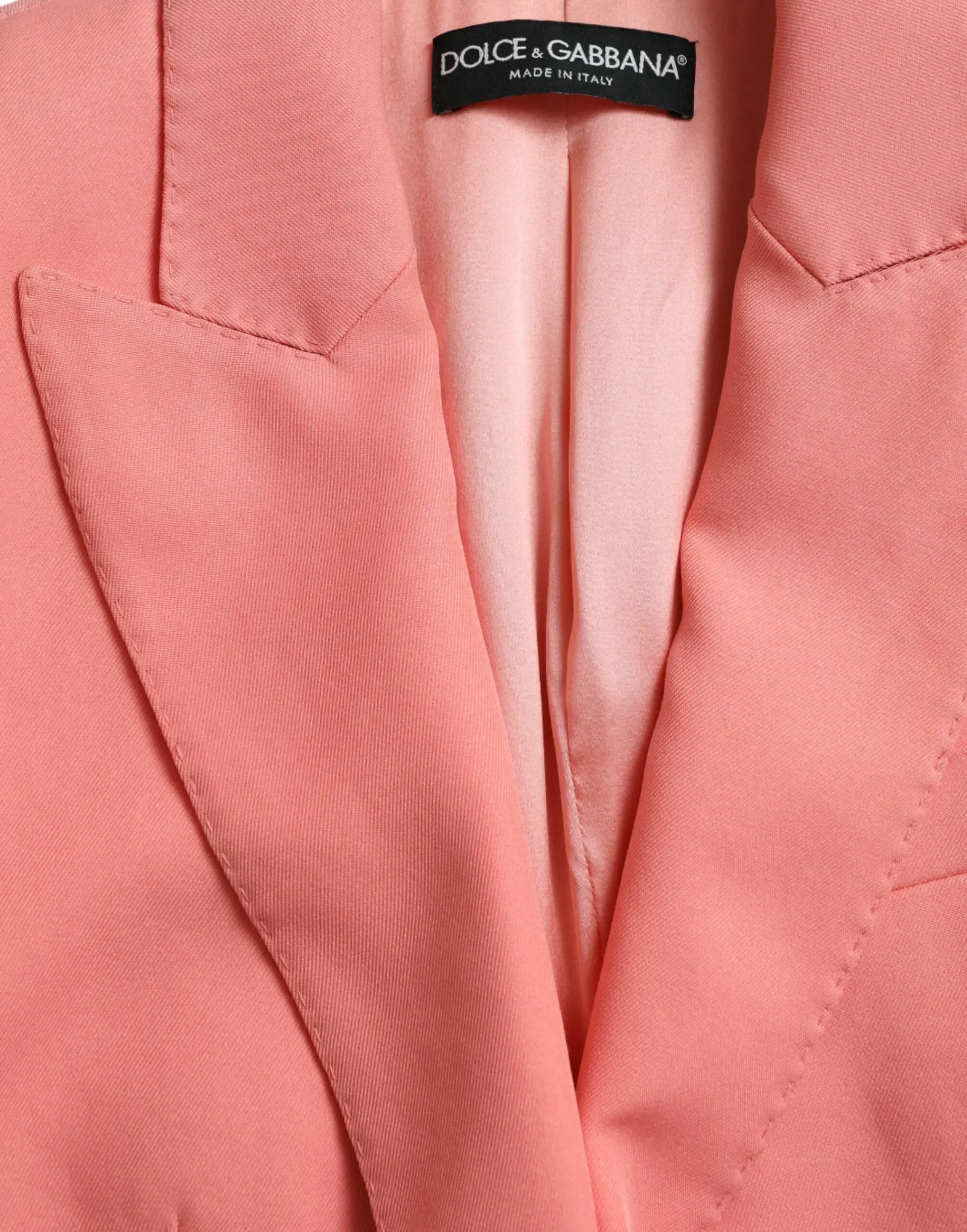 Pink Polyester Single Breasted Blazer Jacket Dolce & Gabbana