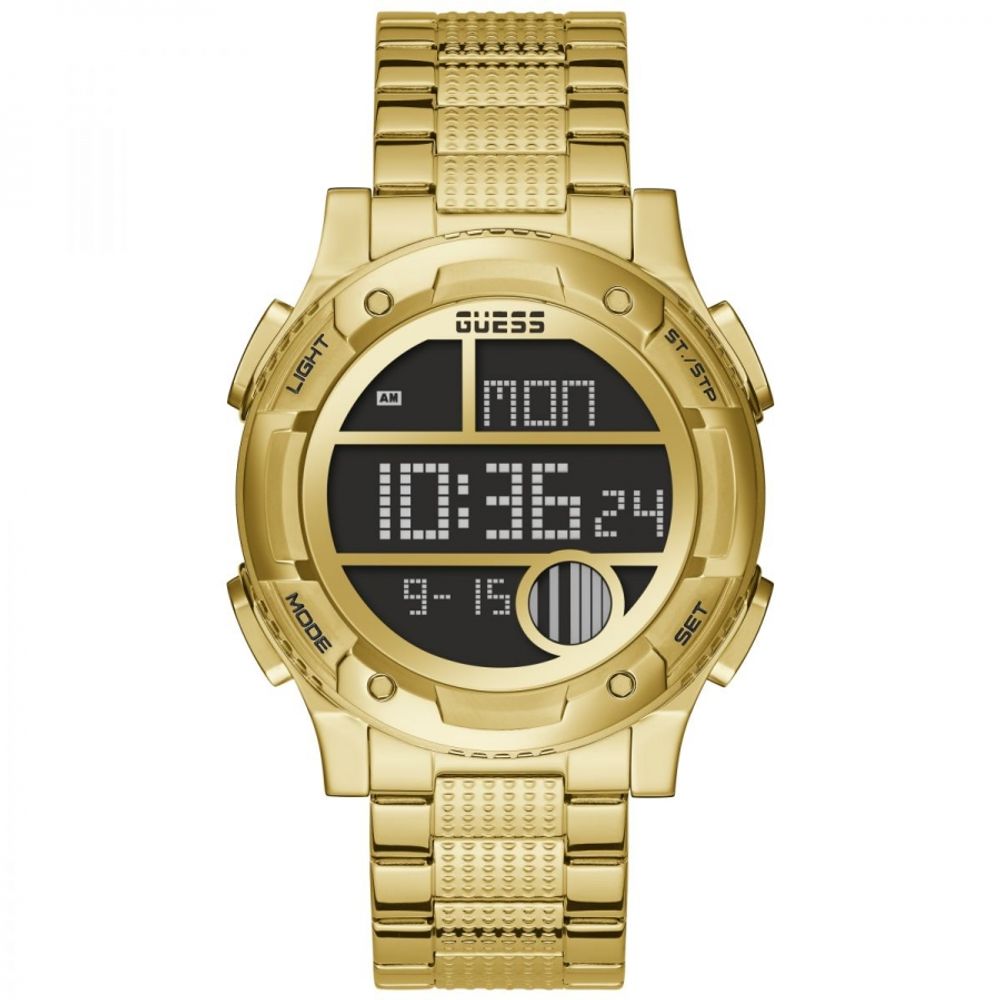 Gold Stainless Steel Digital Watch Guess