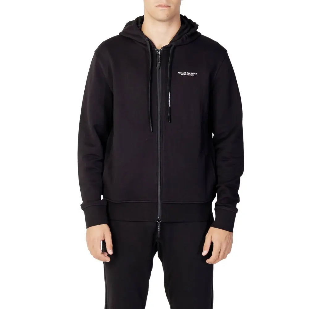 Black Cotton Hoodie Armani Exchange