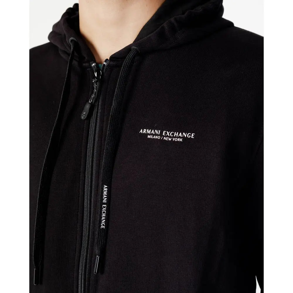 Black Cotton Hoodie Armani Exchange