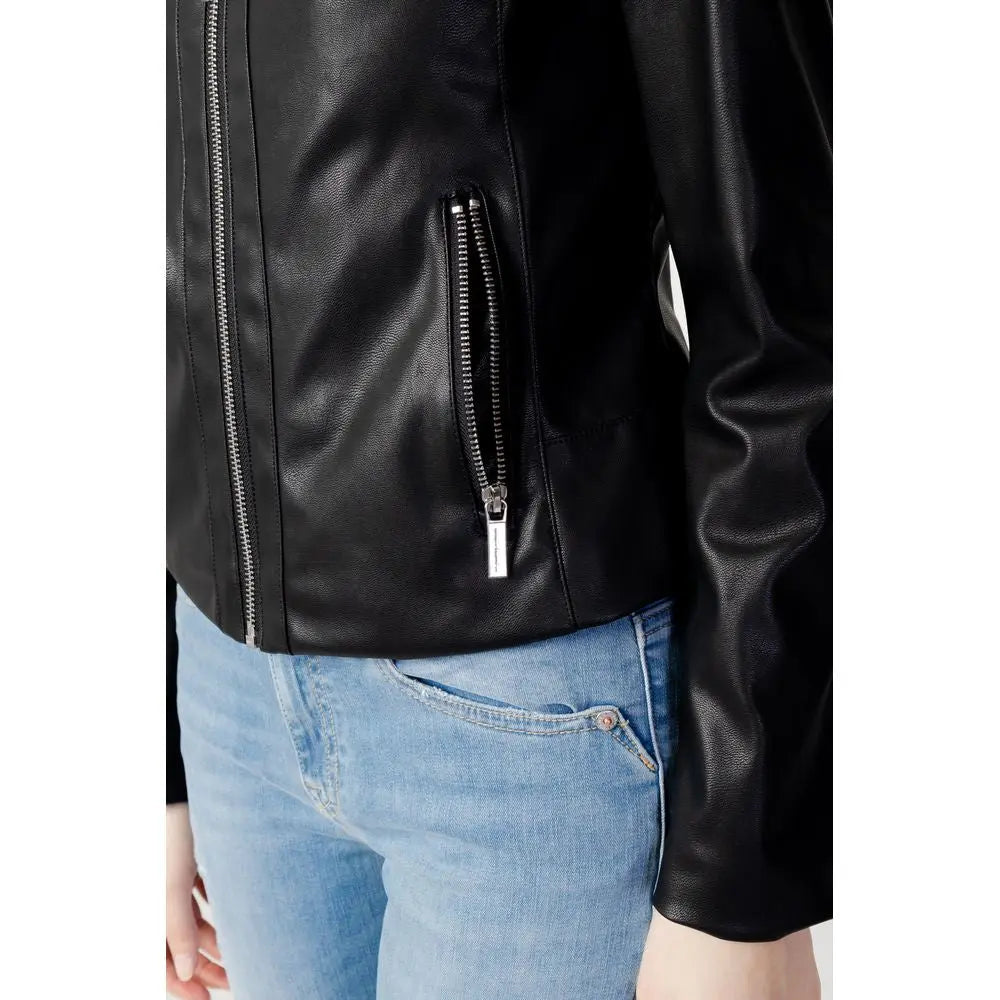 Black Leather Jacket Armani Exchange