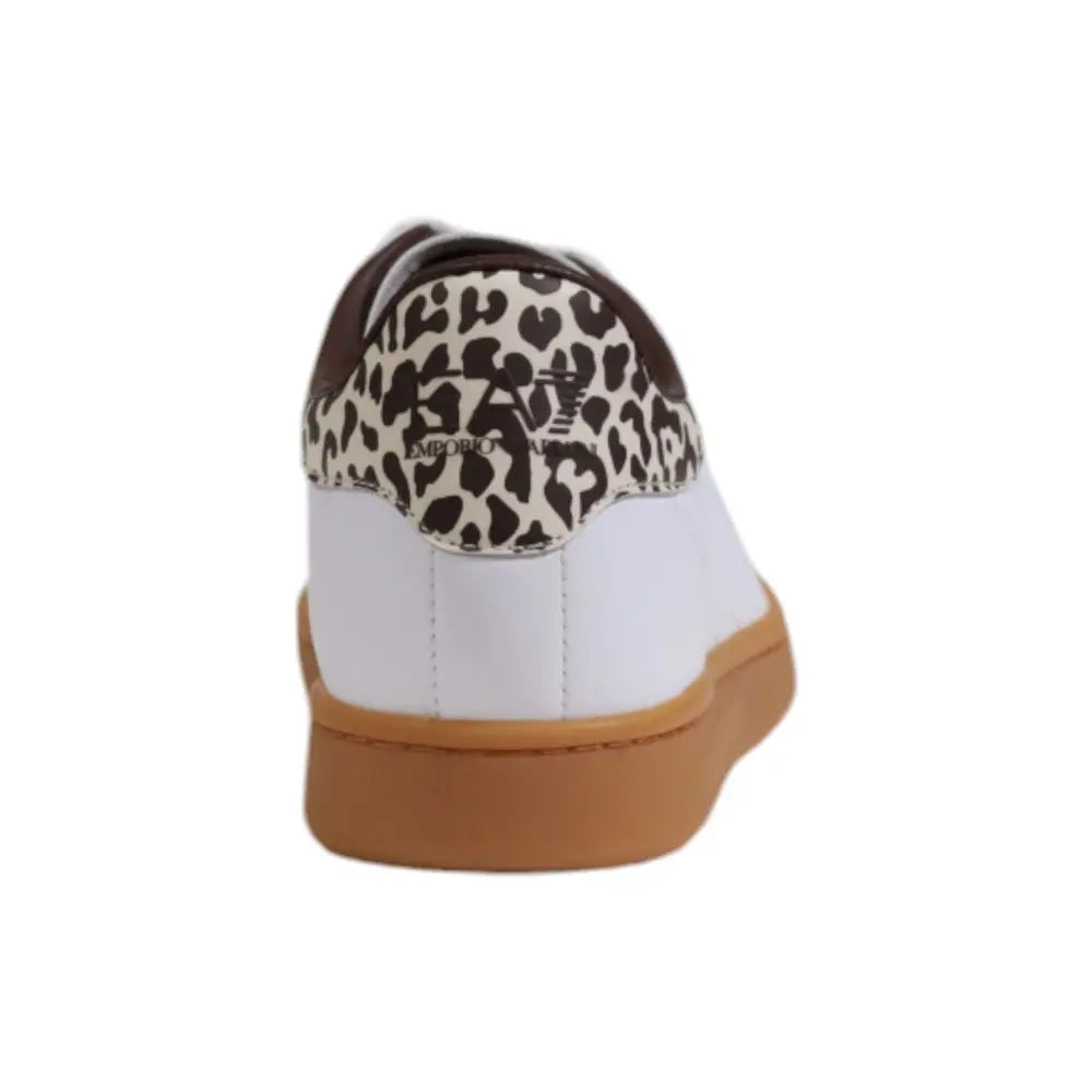 Beige Leather Low Top Sneakers EA7 Emporio Armani