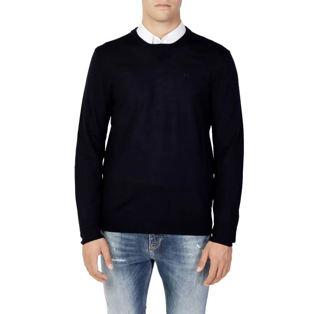 Blue Wool Sweatshirt Armani Exchange