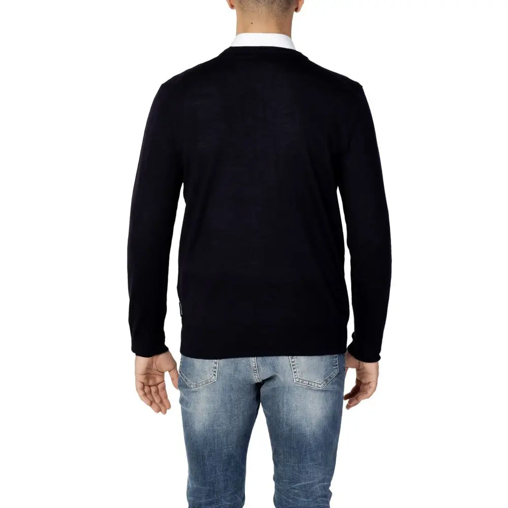 Blue Wool Sweatshirt Armani Exchange