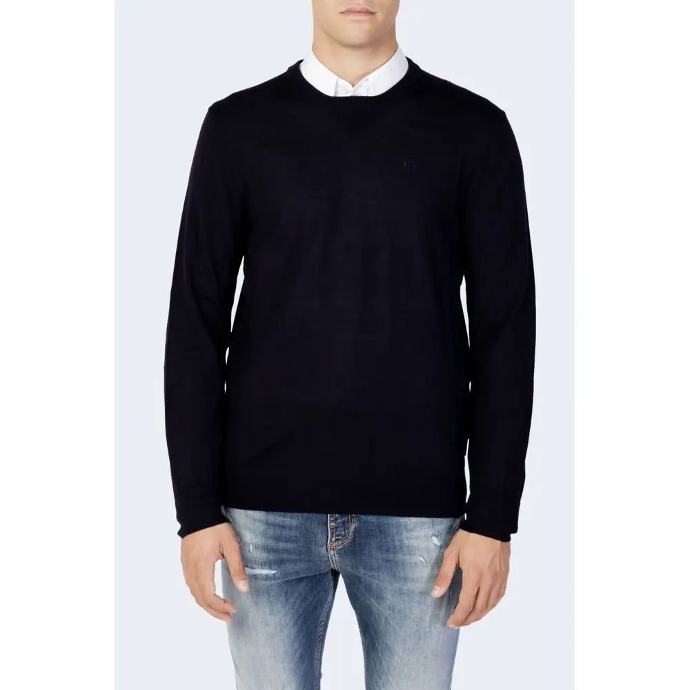 Blue Wool Sweatshirt Armani Exchange