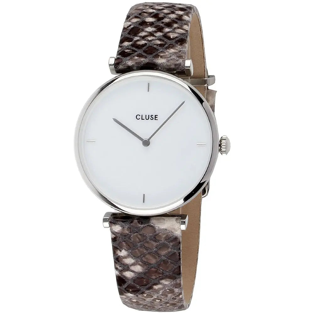 Beige Leather Dress Watch Cluse