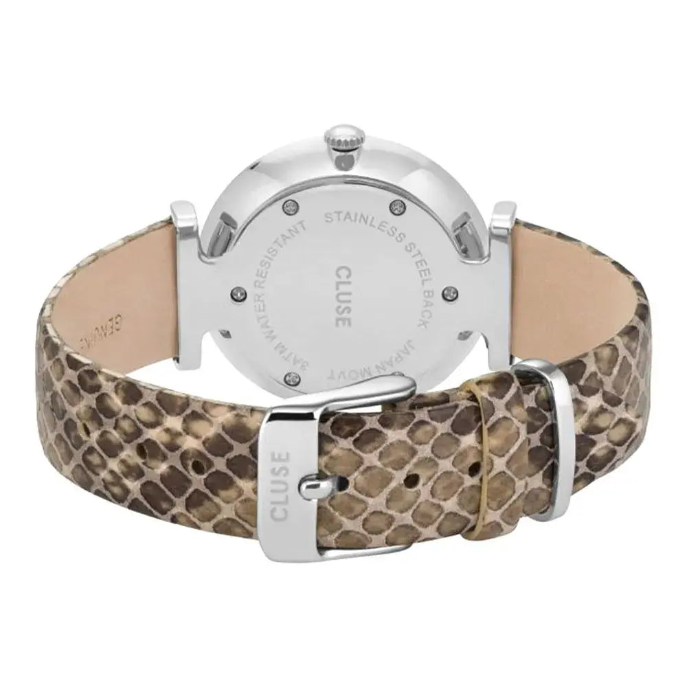 Beige Leather Dress Watch Cluse