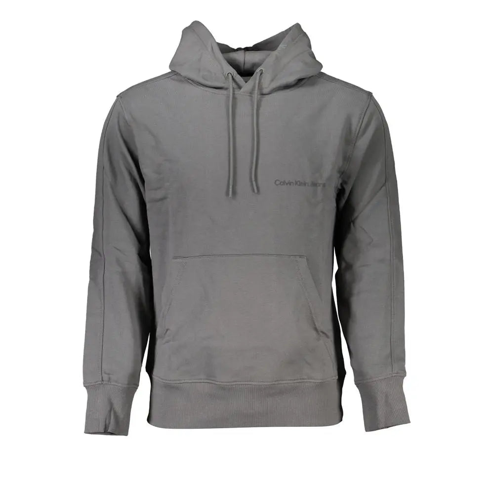 Elegant Gray Hooded Sweatshirt Calvin Klein