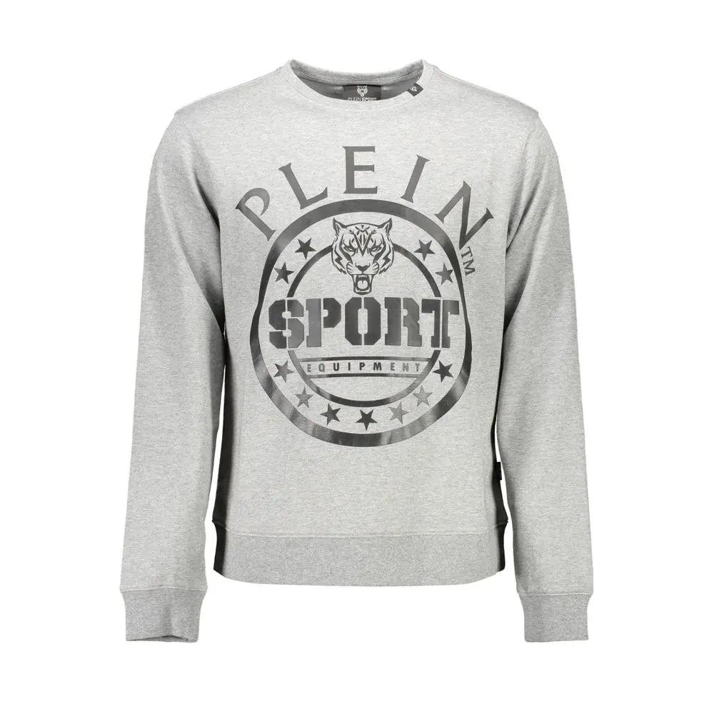 Gray Cotton Mens Sweater Plein Sport