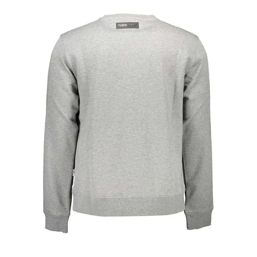 Gray Cotton Mens Sweater Plein Sport