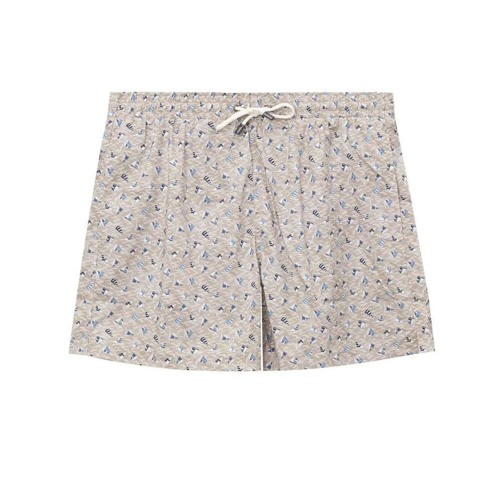 Beige Polyester Swim Shorts Canali