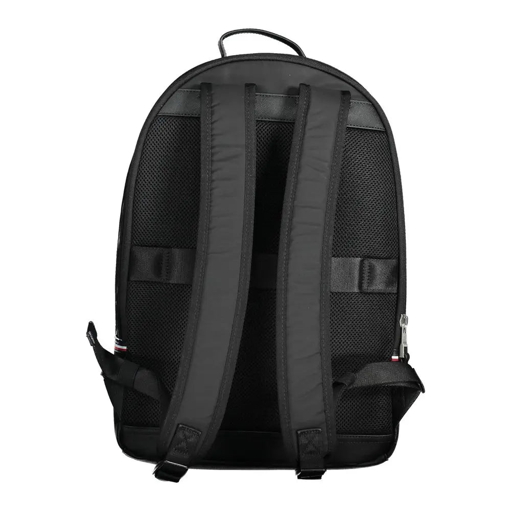 Black Polyester Men Backpack Tommy Hilfiger