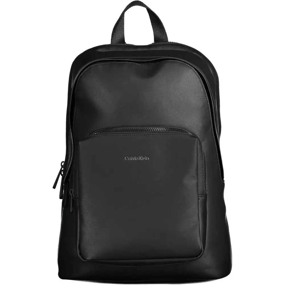 Black Polyester Men Backpack Calvin Klein