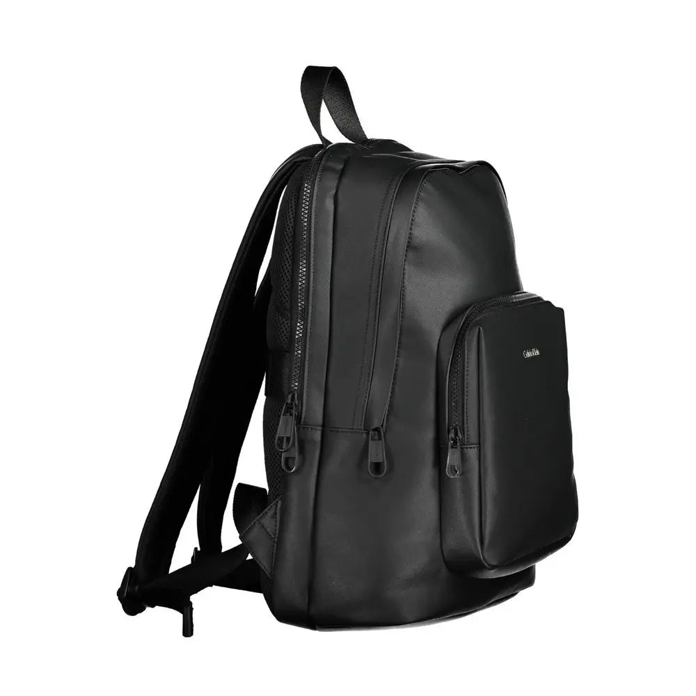 Black Polyester Men Backpack Calvin Klein