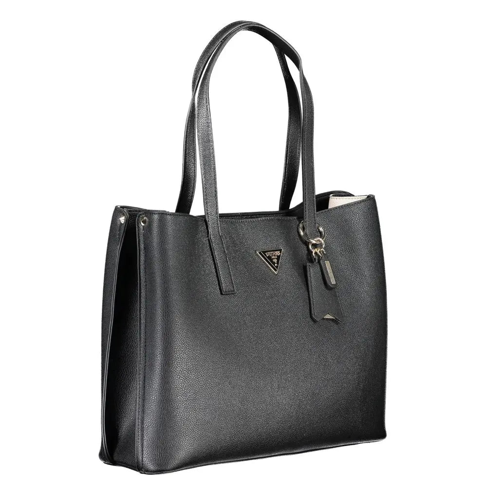 Black Polyurethane Women Handbag Guess Jeans