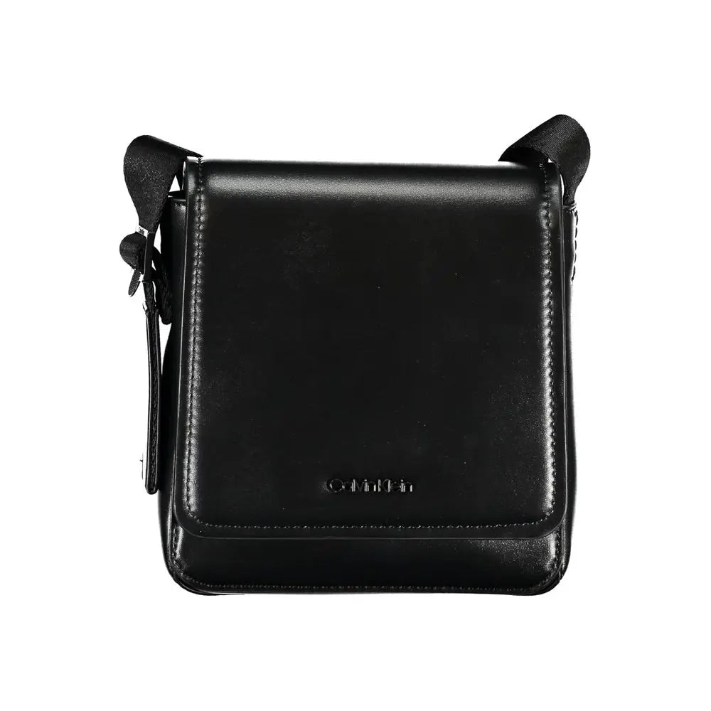 Sleek Black Shoulder Bag with Logo Detail Calvin Klein