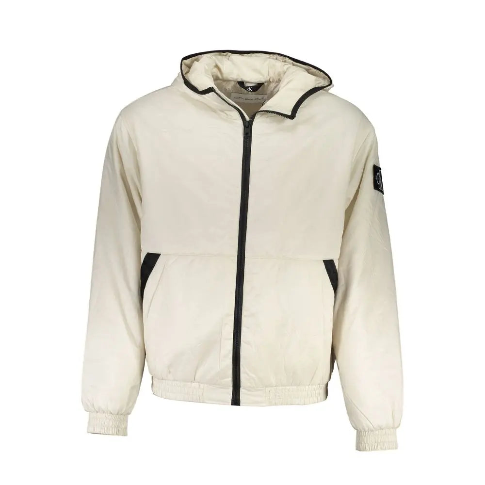 Beige Polyester Men Jacket Calvin Klein