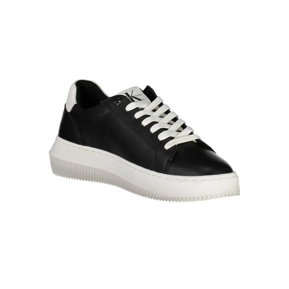 Black Leather Women Sneaker Calvin Klein