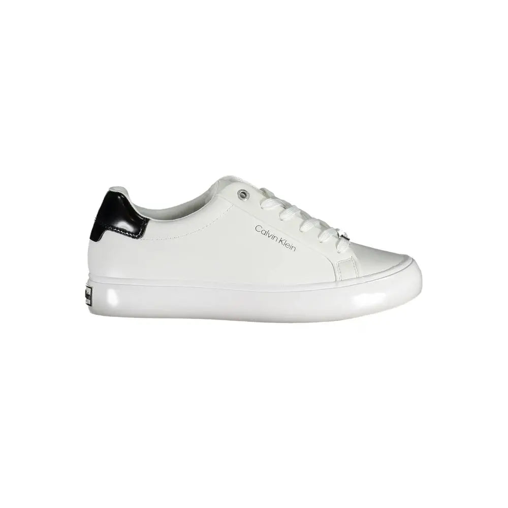 White Leather Women Sneaker Calvin Klein