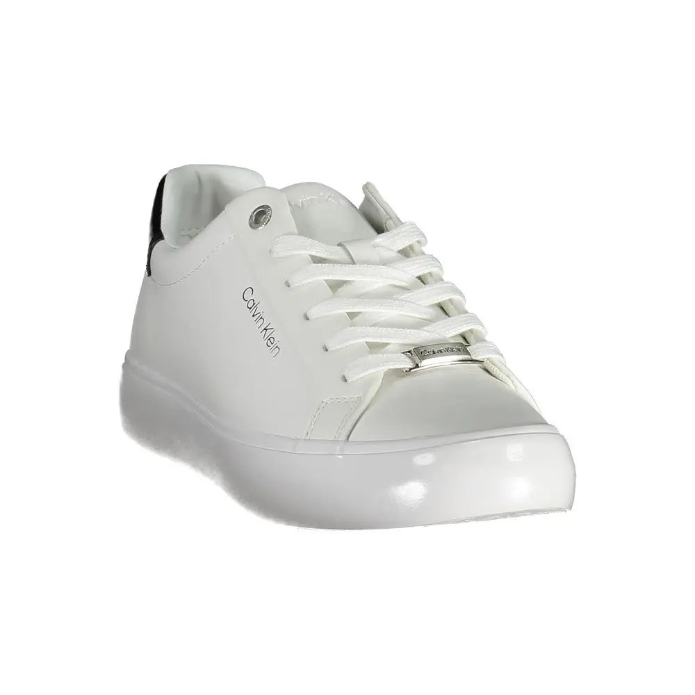 White Leather Women Sneaker Calvin Klein