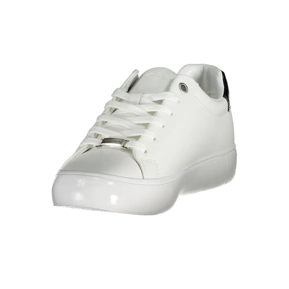 White Leather Women Sneaker Calvin Klein