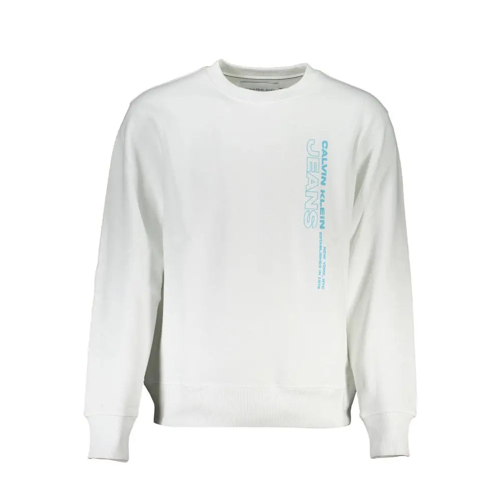 White Cotton Men Sweater Calvin Klein