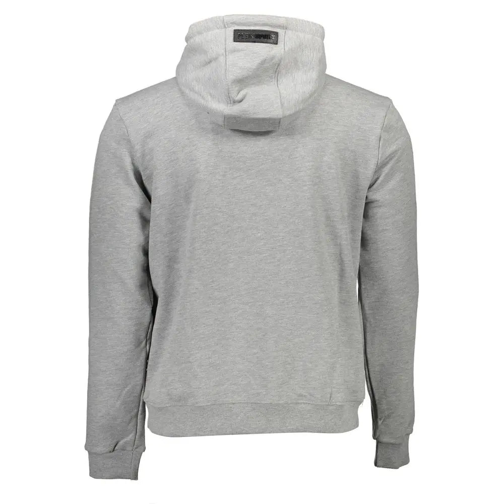Gray Cotton Men's Hooded Sweater Plein Sport