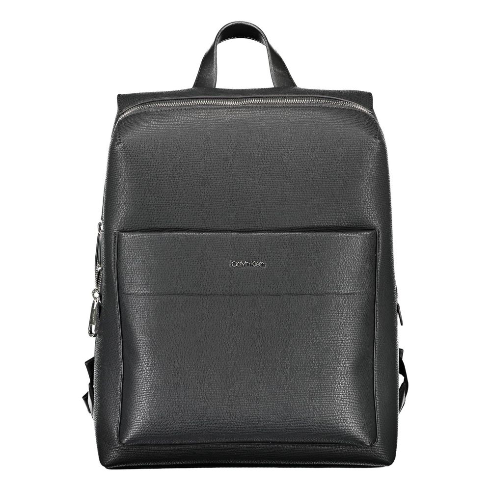 Black Polyester Men Backpack Calvin Klein