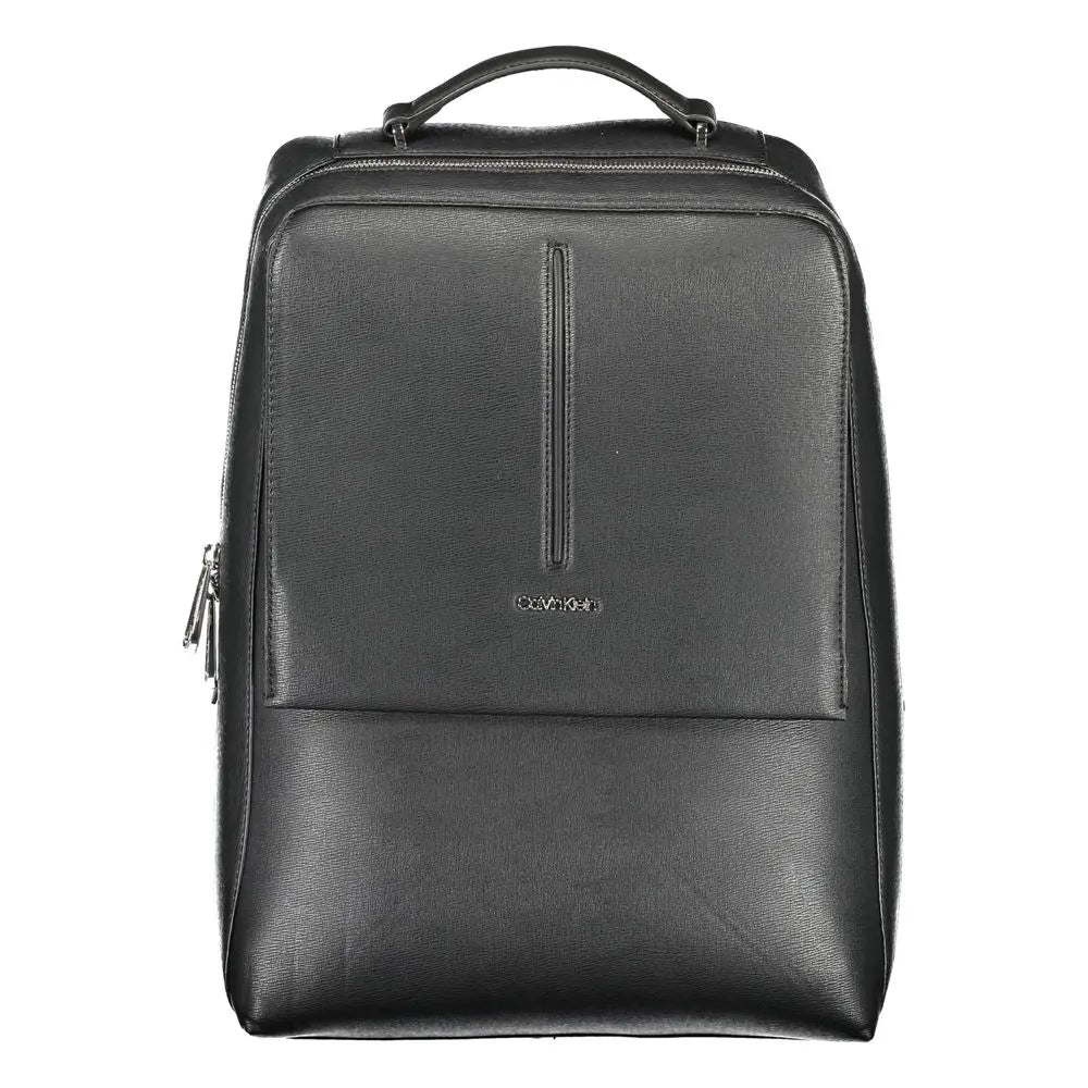 Black Polyester Men Backpack Calvin Klein