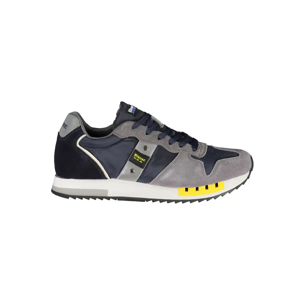 Elevate Your Step: Blue Contrast Lace-Up Sneakers Blauer