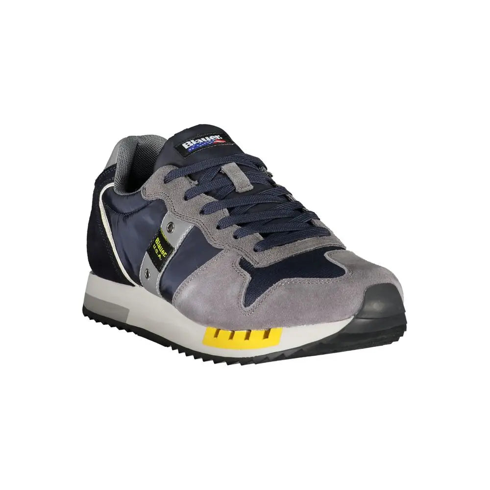 Elevate Your Step: Blue Contrast Lace-Up Sneakers Blauer