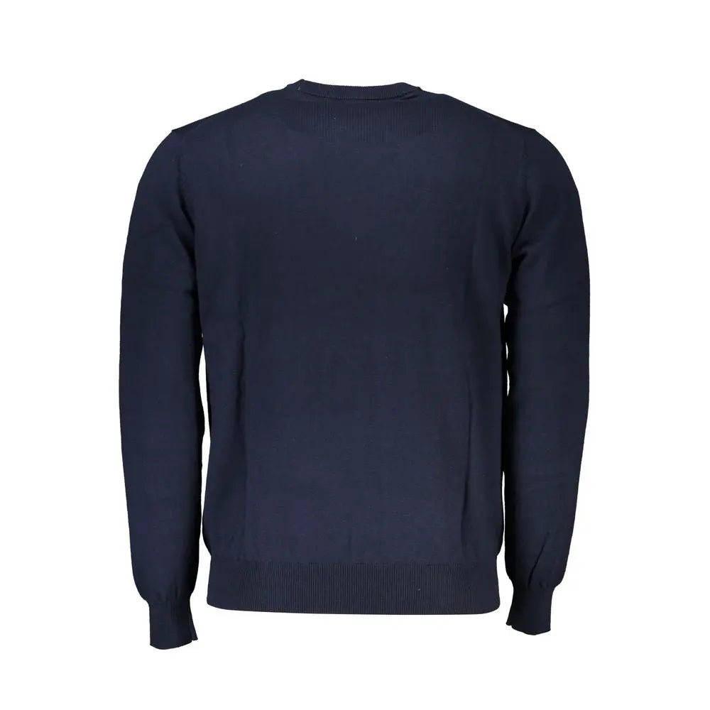 Crew Neck Embroidered Blue Sweater Harmont & Blaine