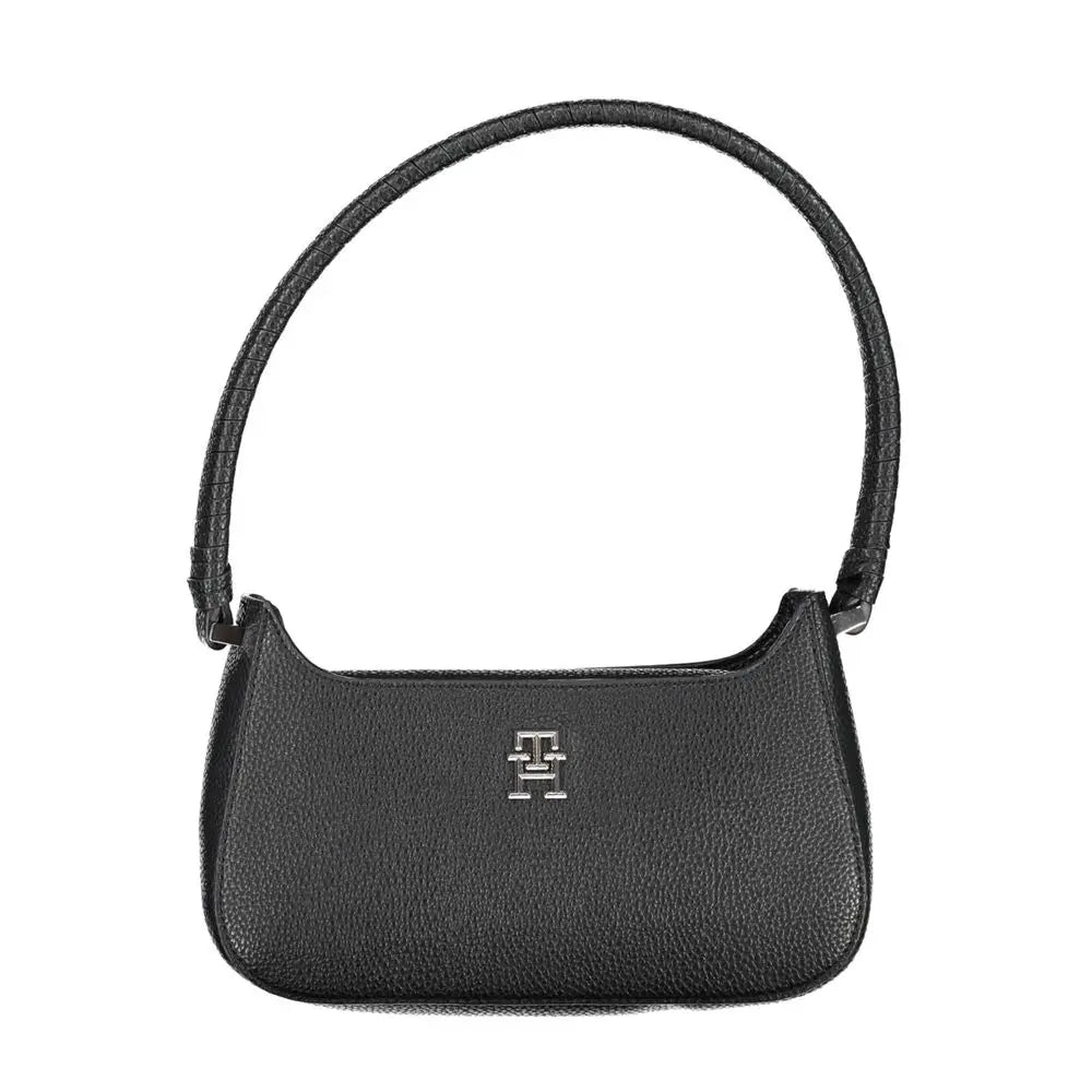 Black Polyurethane Women Handbag Tommy Hilfiger