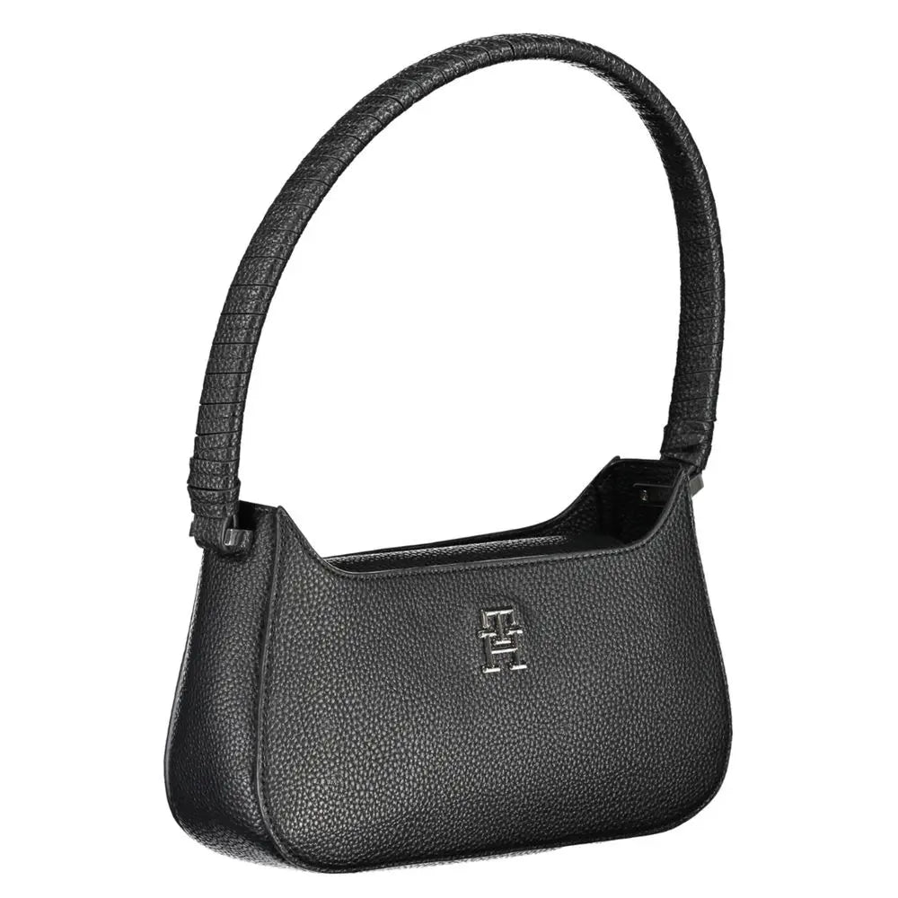Black Polyurethane Women Handbag Tommy Hilfiger