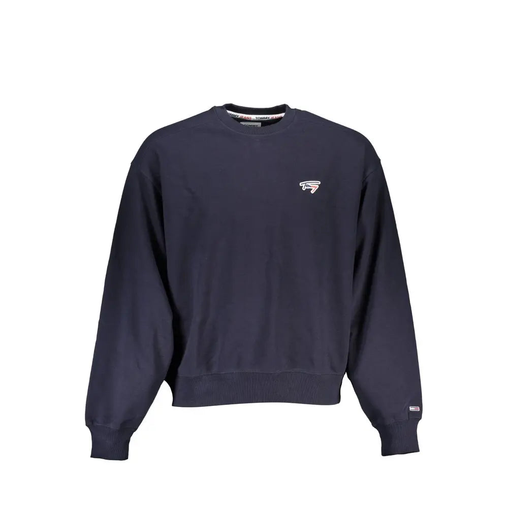 Blue Cotton Men Sweater Tommy Hilfiger