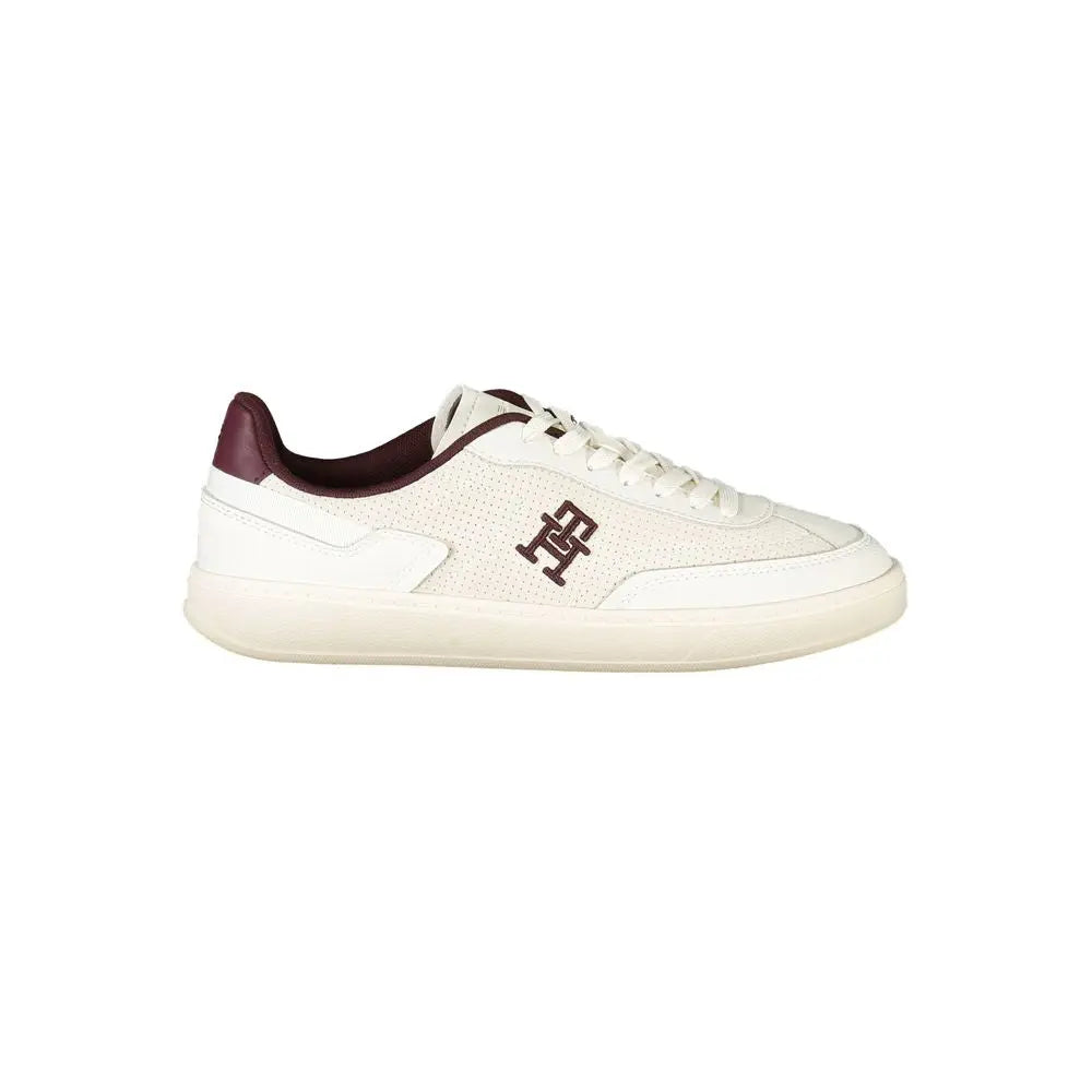 Beige Leather Women Sneaker Tommy Hilfiger