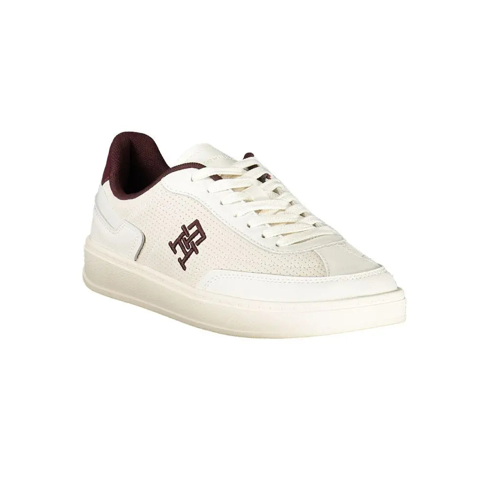 Beige Leather Women Sneaker Tommy Hilfiger